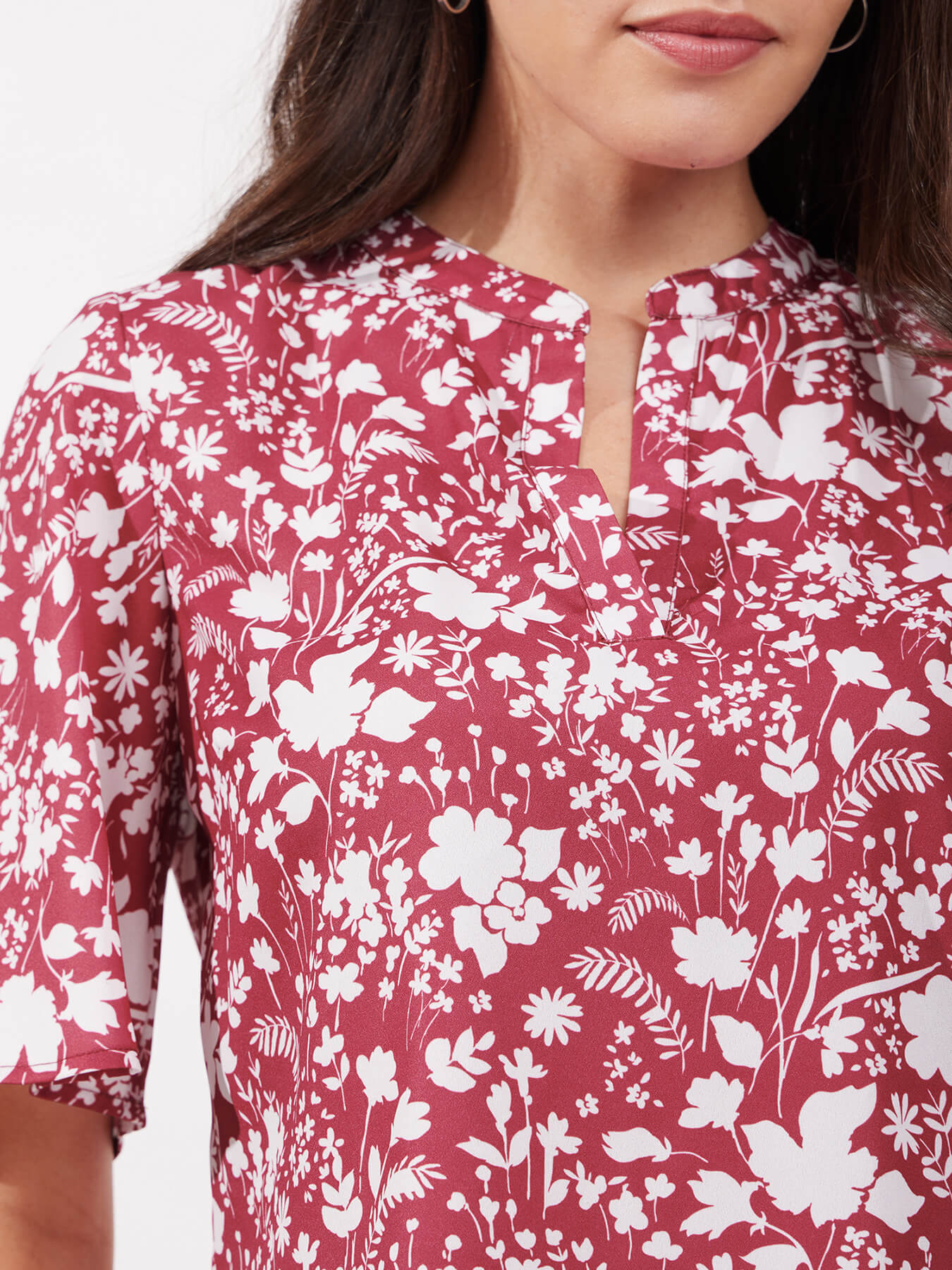 Bell Sleeves Top - Red And White