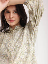 Cotton Paisley Top - Green