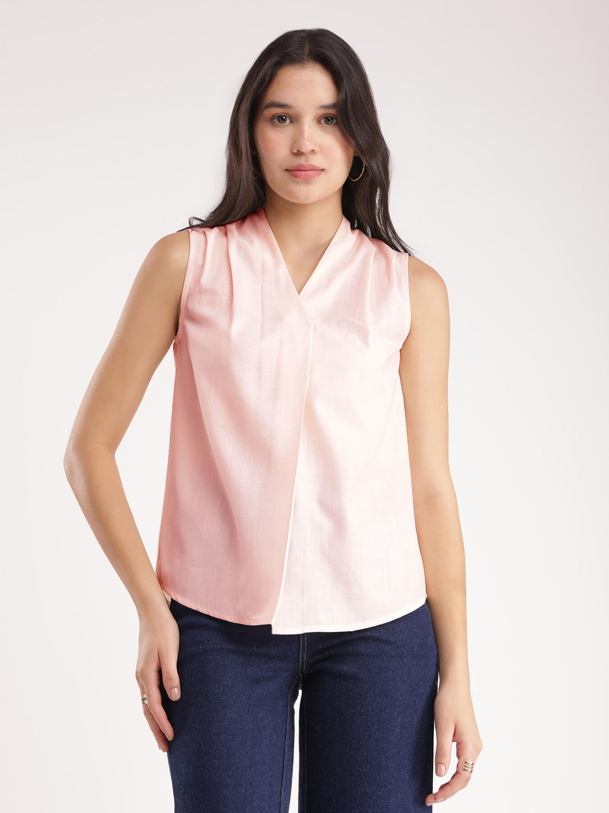 Cotton Pleated Top - Pink