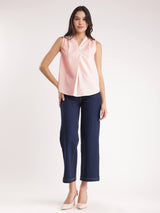 Cotton Pleated Top - Pink