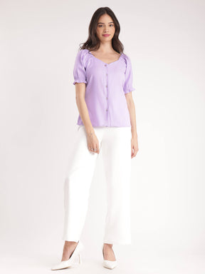 Sweetheart Neck Top - Lilac