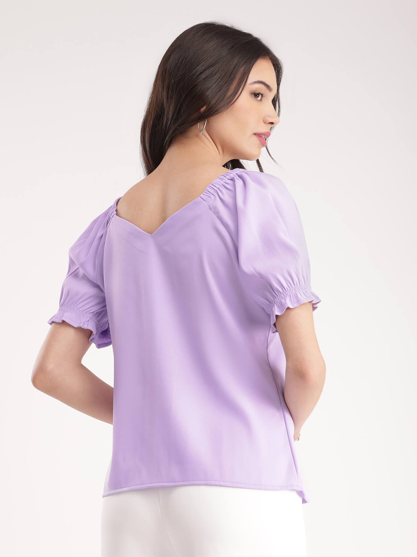 Sweetheart Neck Top - Lilac