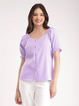 Sweetheart Neck Top - Lilac