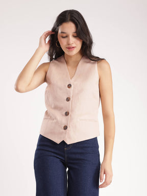 Linen Waistcoat - Beige