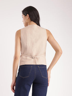 Linen Waistcoat - Beige