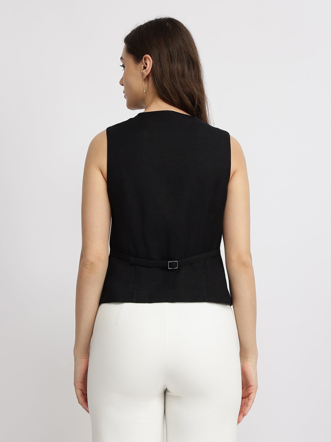 Linen Waistcoat - Black