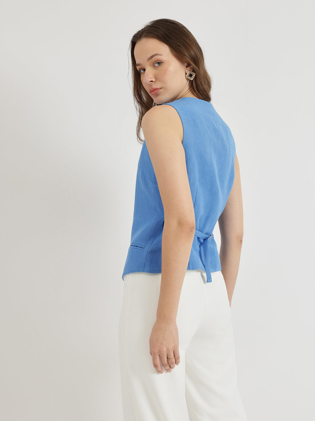 Linen Waistcoat - Blue