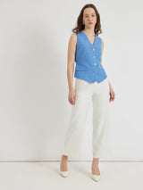Linen Waistcoat - Blue
