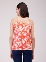 Floral Print Camisole - Coral