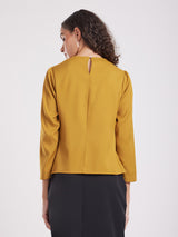 Gather Detail Top - Mustard