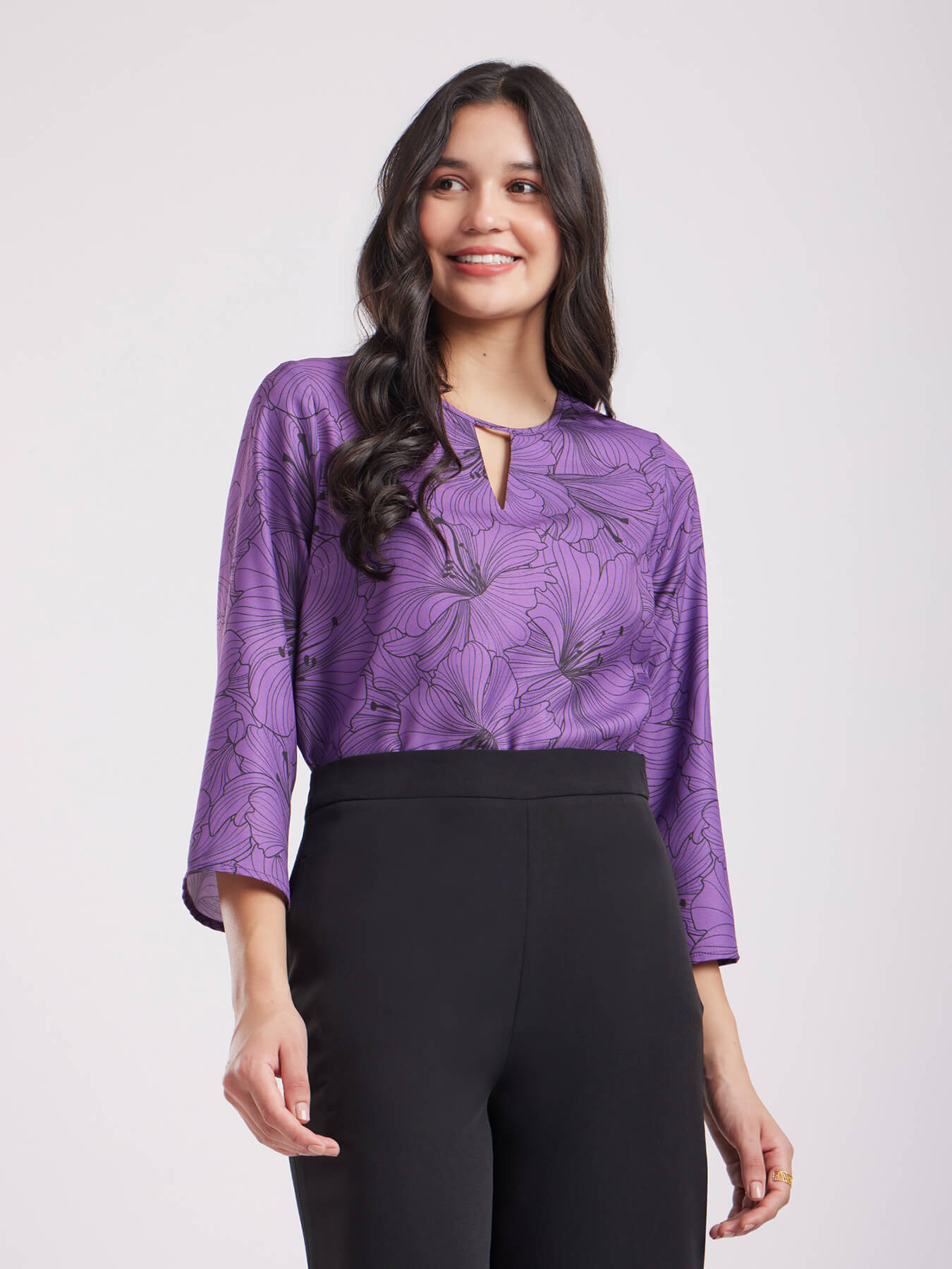 Floral Print Top - Purple