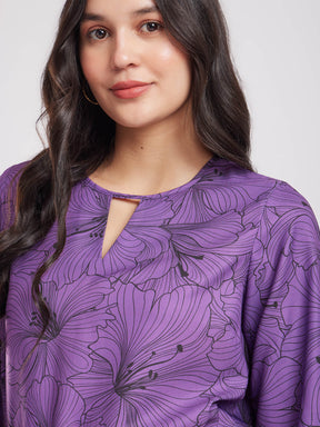 Floral Print Top - Purple