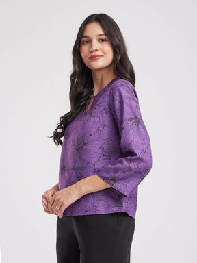 Floral Print Top - Purple