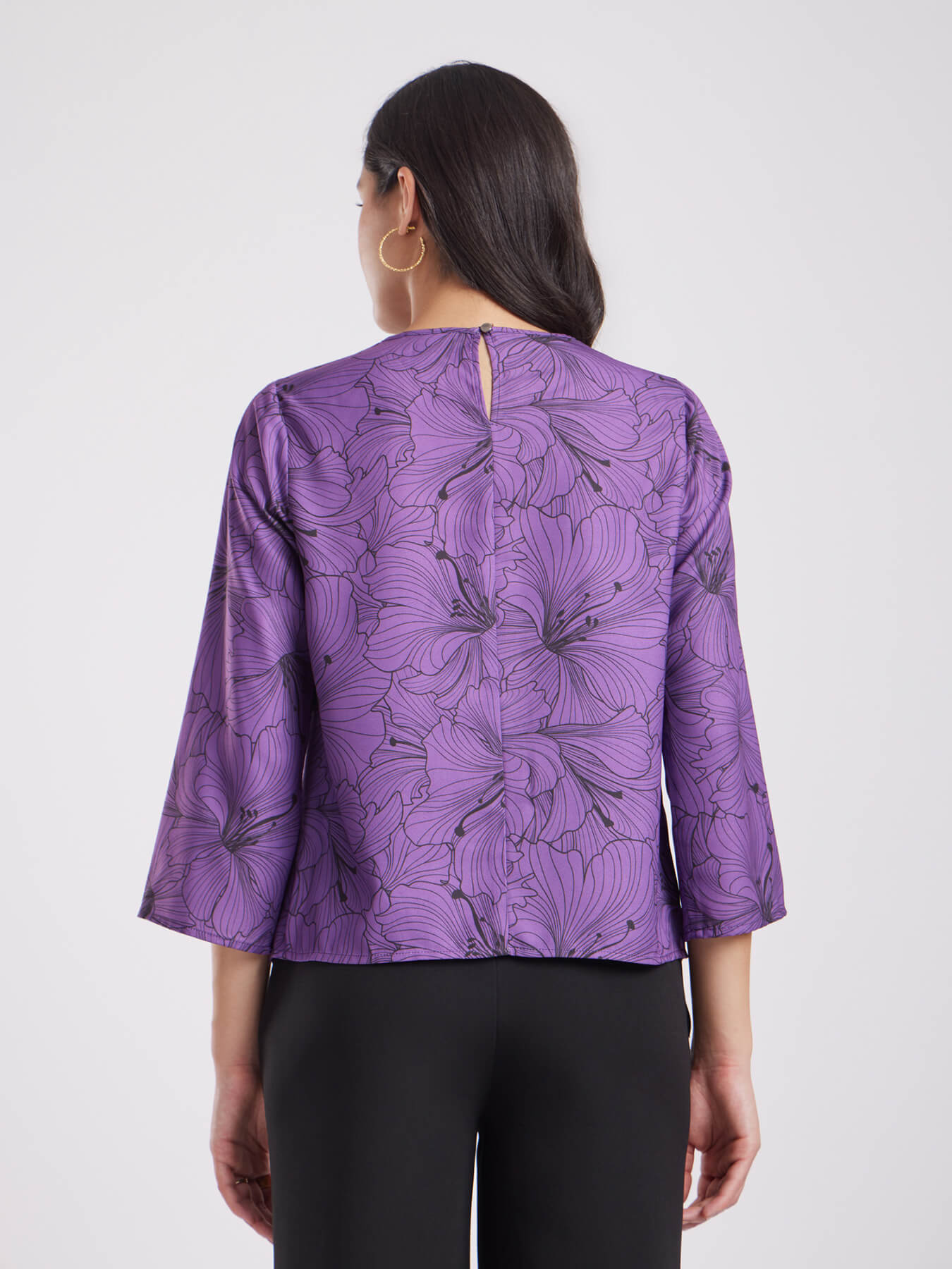 Floral Print Top - Purple