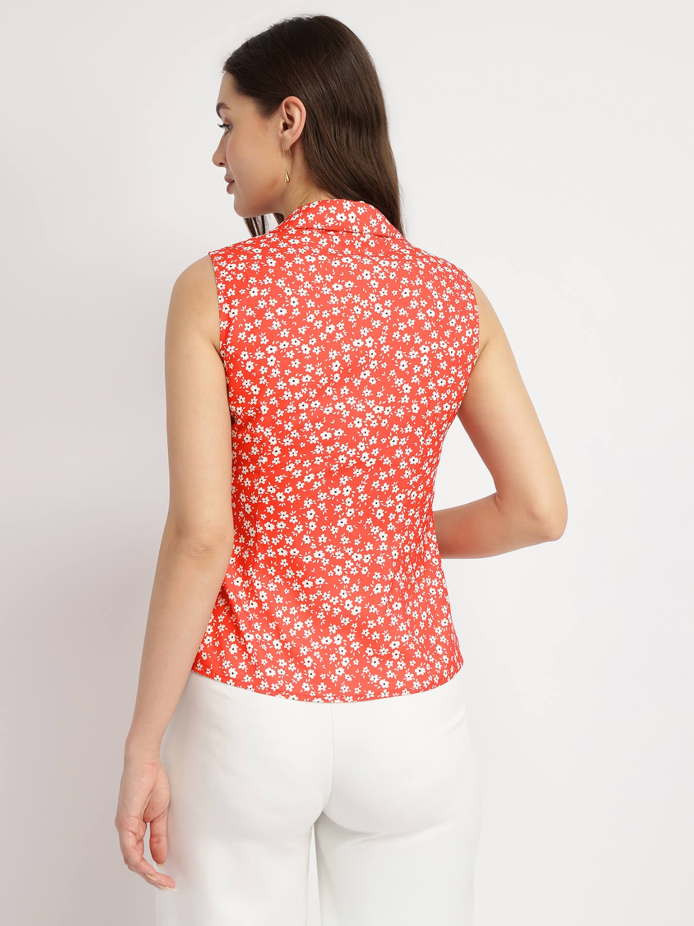 Floral Wrap Top - Red
