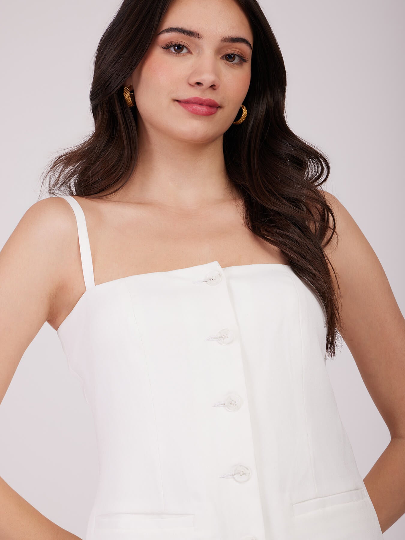 Square Neck Top - White