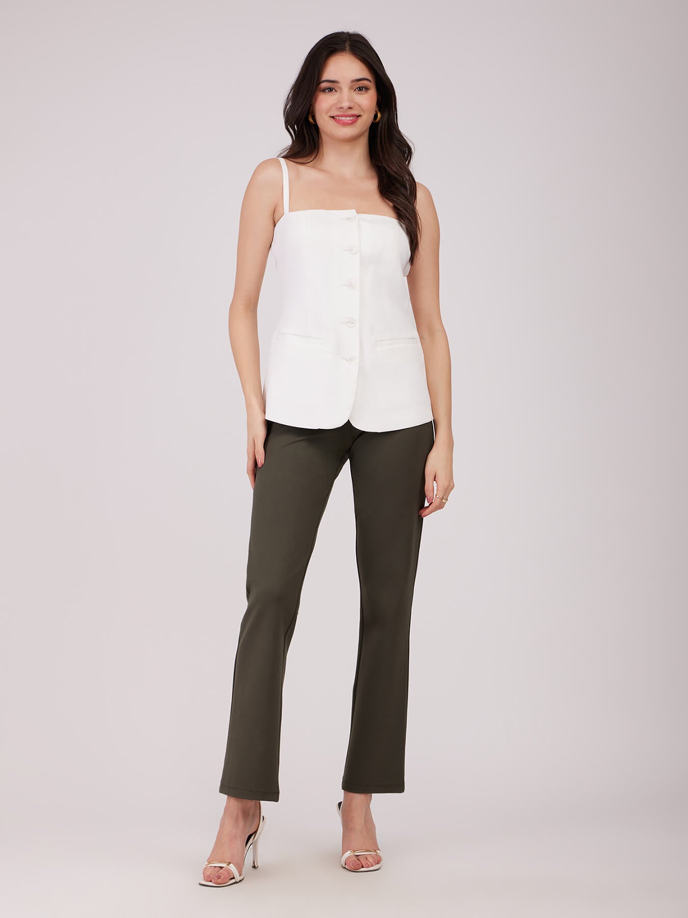 Square Neck Top - White