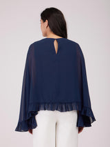 Cape Sleeves Top - Navy