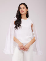 Cape Sleeves Top - White