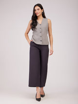 Placket Detail Waistcoat - Grey