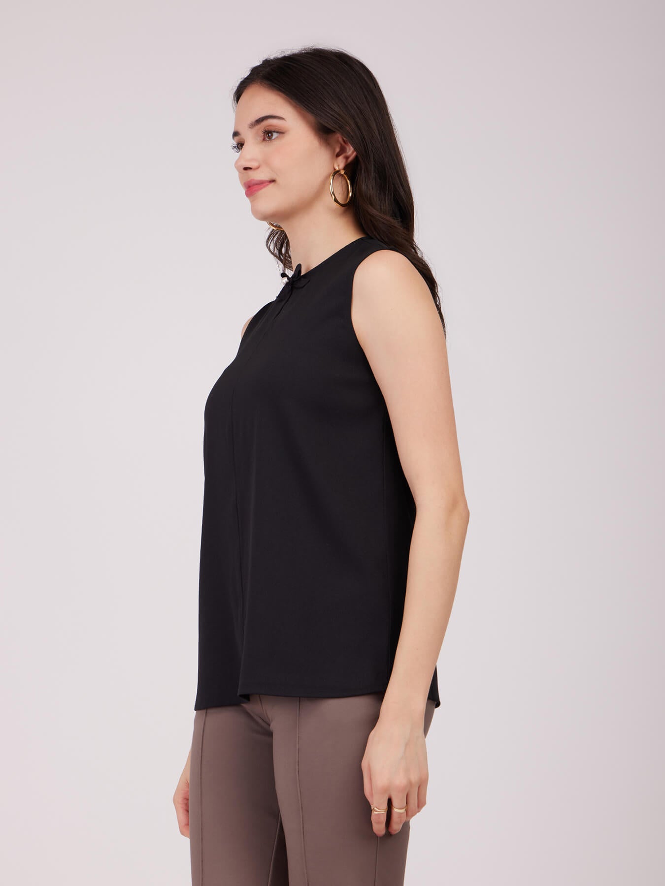 Bow Neck Top - Black