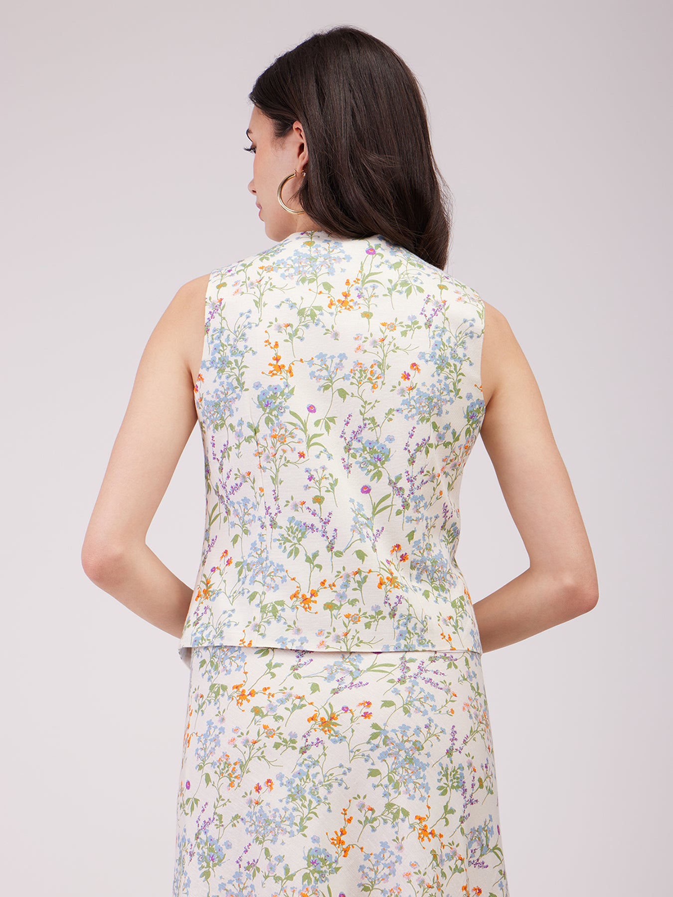 Linen Floral Top - Multicolour