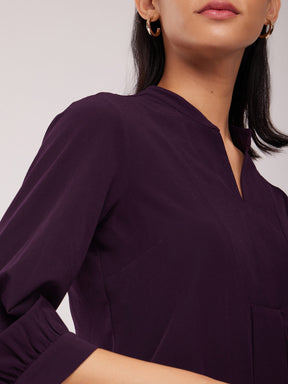 Front Box Pleated Top - Purple