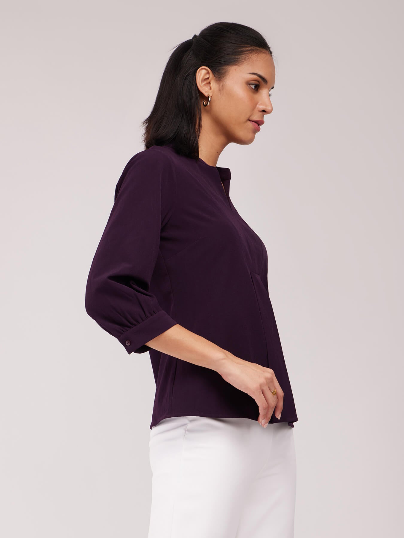 Front Box Pleated Top - Purple