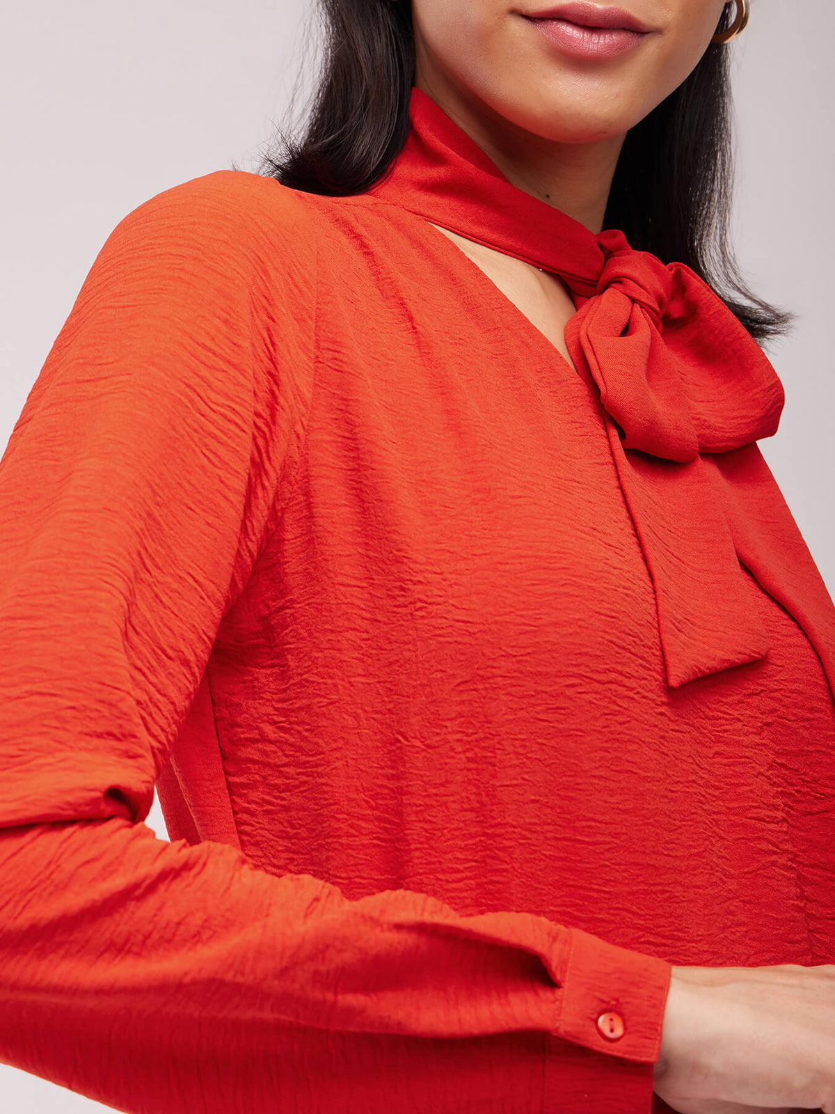 Gathered Detail Top - Orange