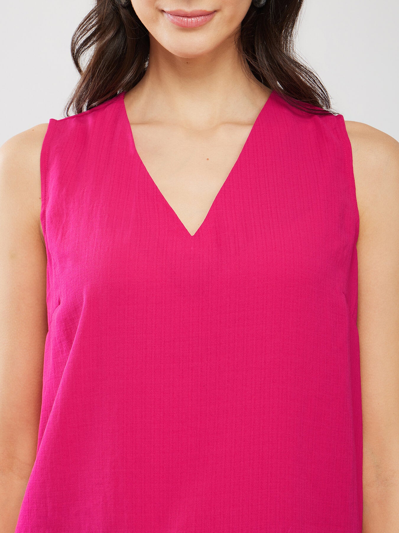 Self Textured Top - Fuchsia