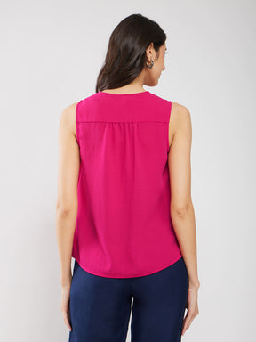 Self Textured Top - Fuchsia