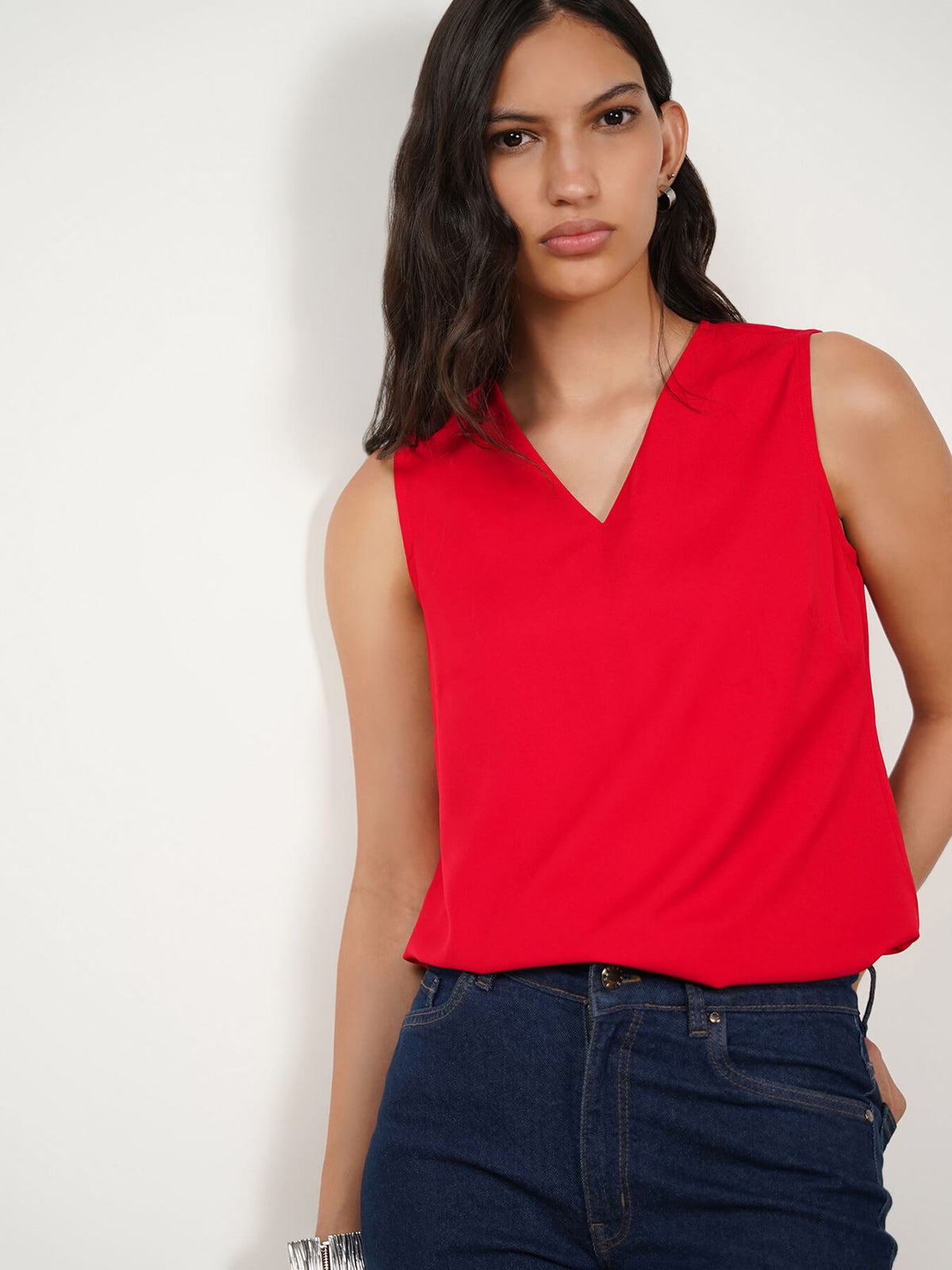V-neck Top - Red