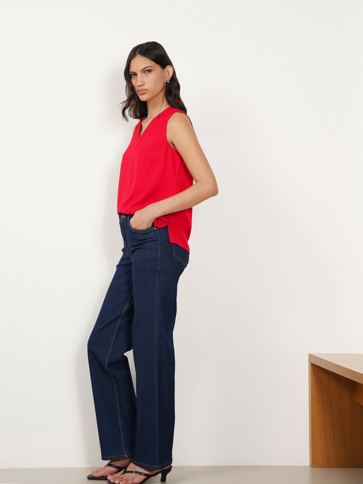 V-neck Top - Red