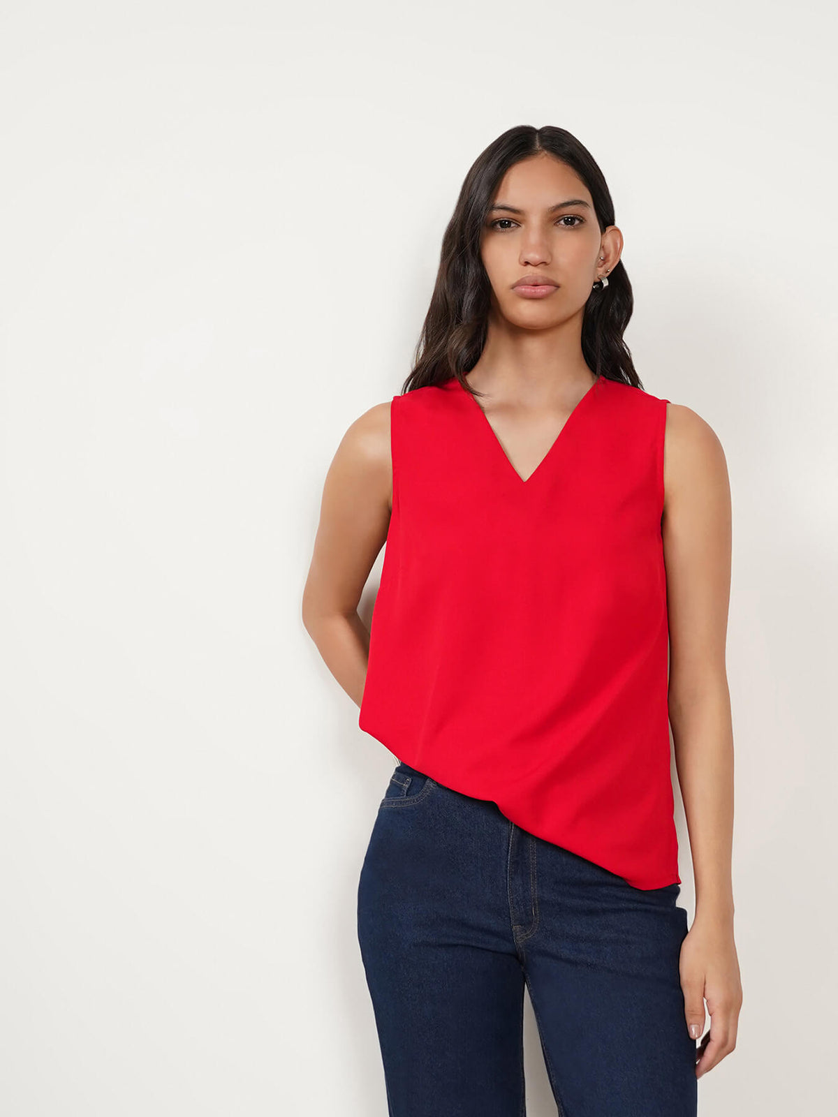 V-neck Top - Red