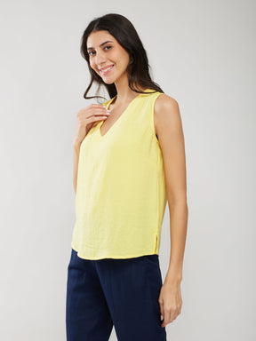 Self Textured Top - Yellow