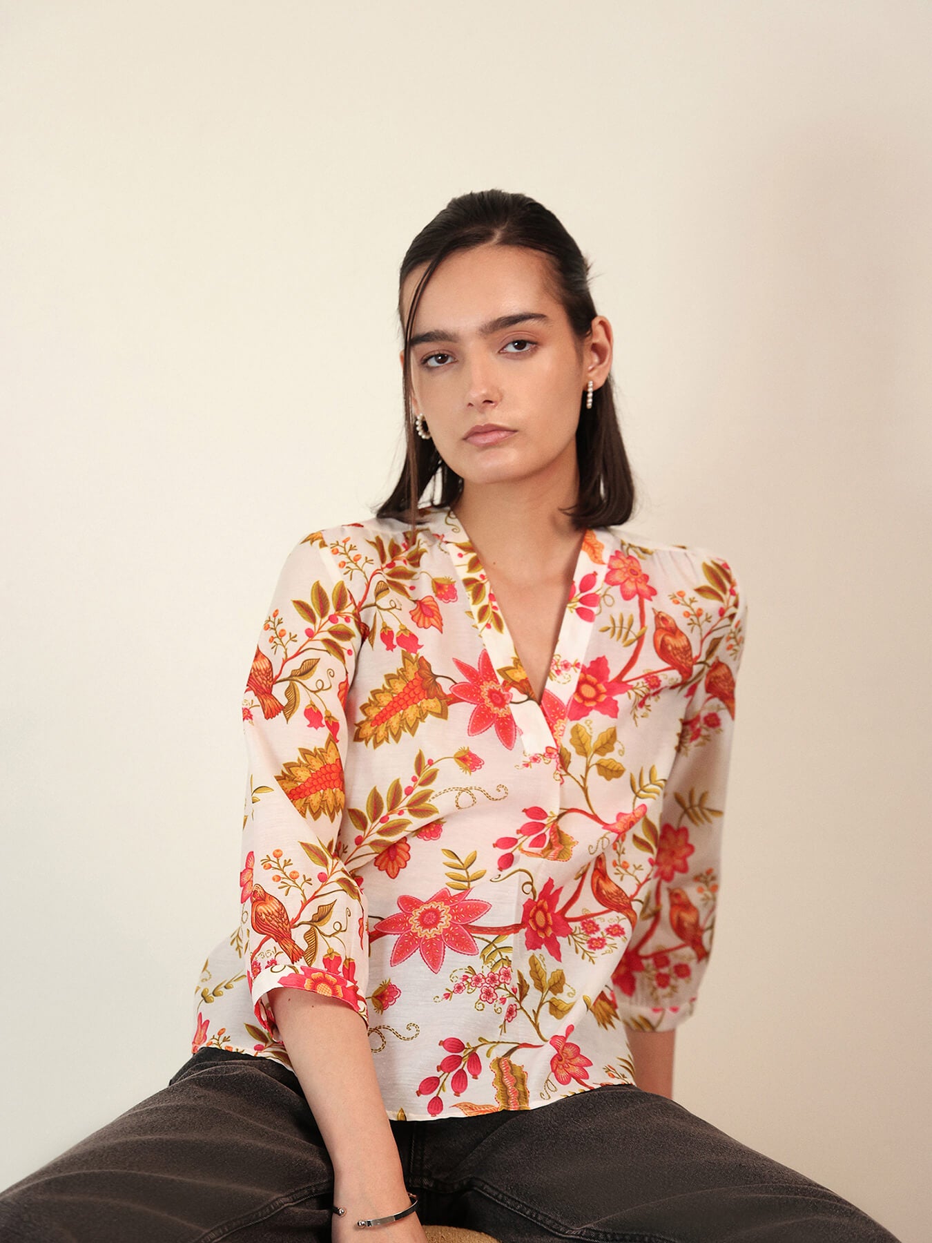 Floral Top - White