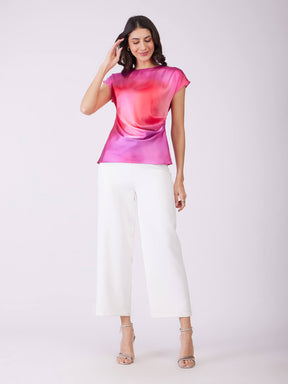 Pleated Ombre Top - Pink