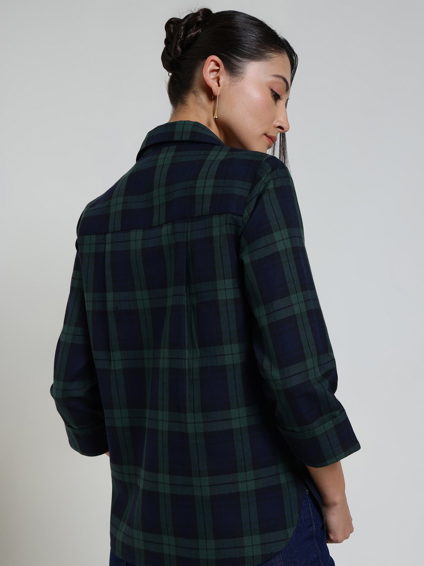 Cotton Checkered Top - Blue