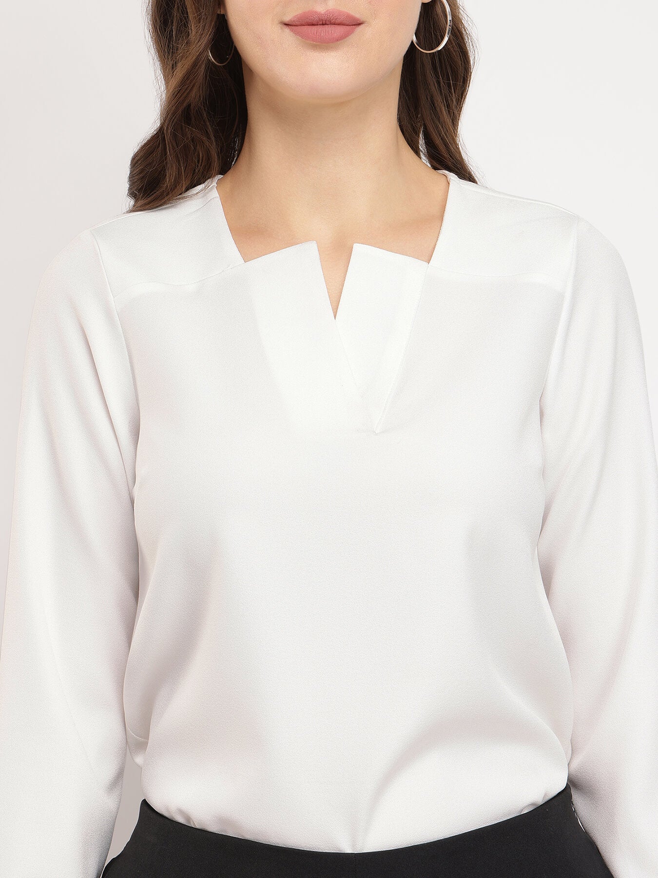 V-Neck Top - White