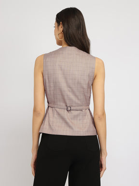 Checkered Waistcoat - Brown