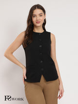 Princess Line Waistcoat - Black