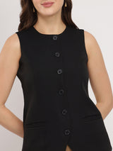 Princess Line Waistcoat - Black