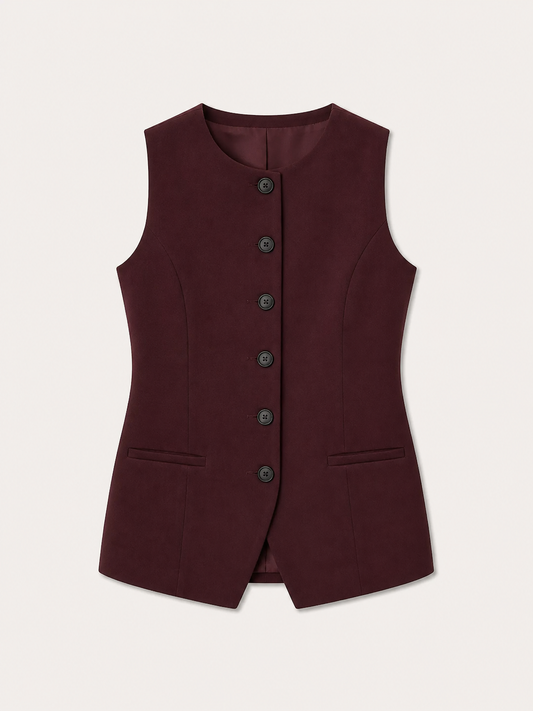 Princess Line Waistcoat - Maroon