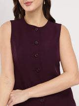 Princess Line Waistcoat - Maroon