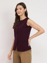 Princess Line Waistcoat - Maroon