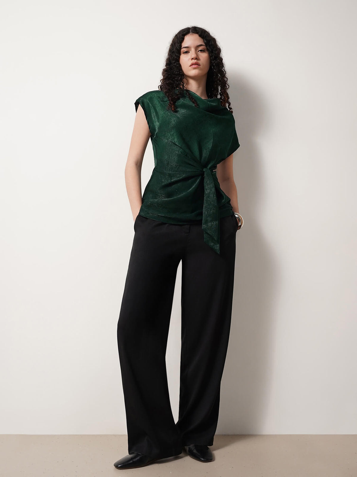 Cowl Neck Top - Green