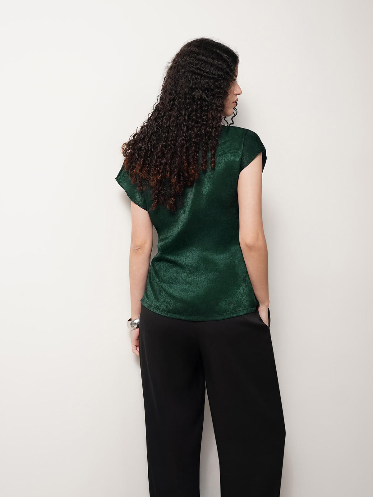 Cowl Neck Top - Green