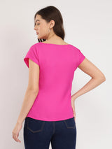 Stretchable Tie-up Top - Pink