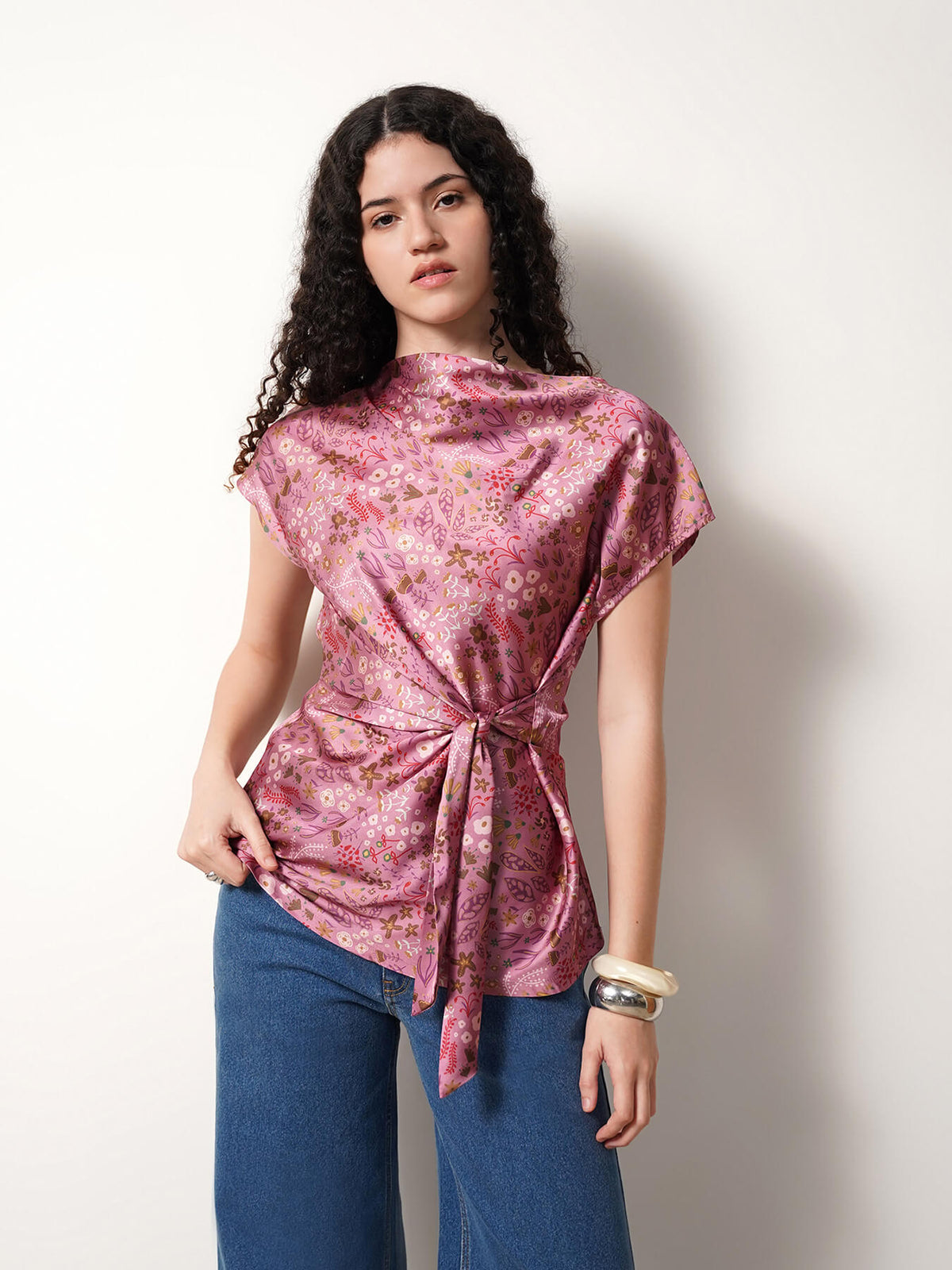 Cowl Neck Top - Pink