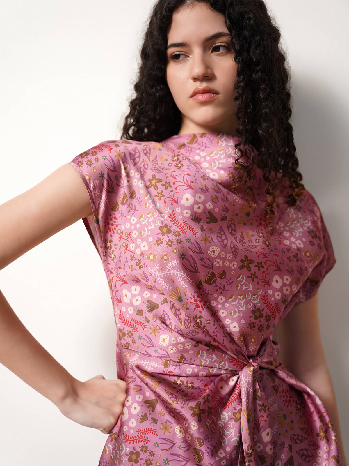 Cowl Neck Top - Pink